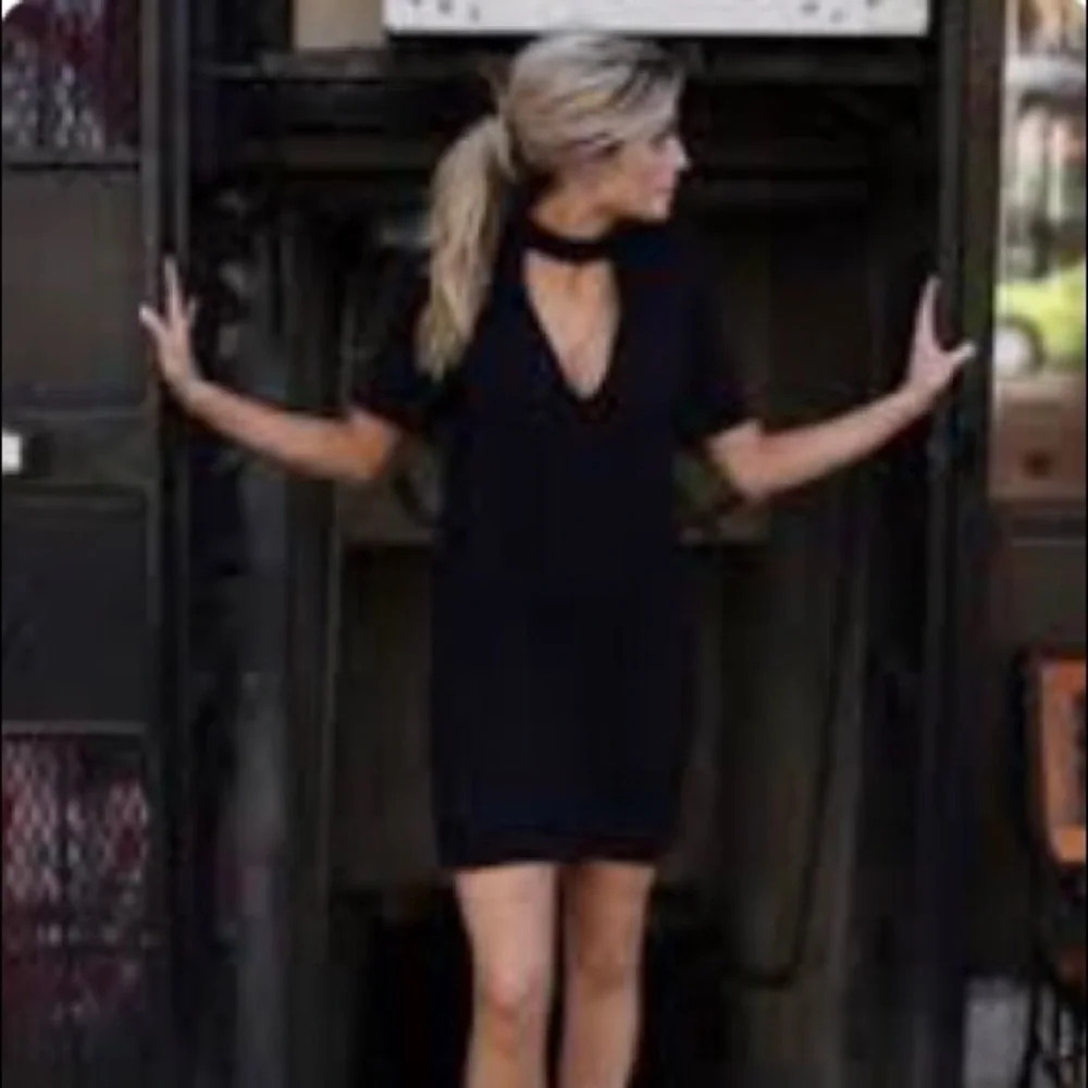 ZARA WOMAN Choker v-neck short sleeve shirt mini dress NEW Size S🌻Host Pick🌻